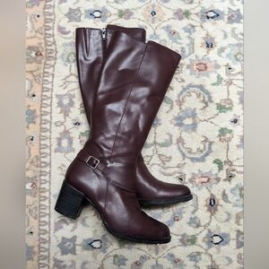 Oxblood leather boots